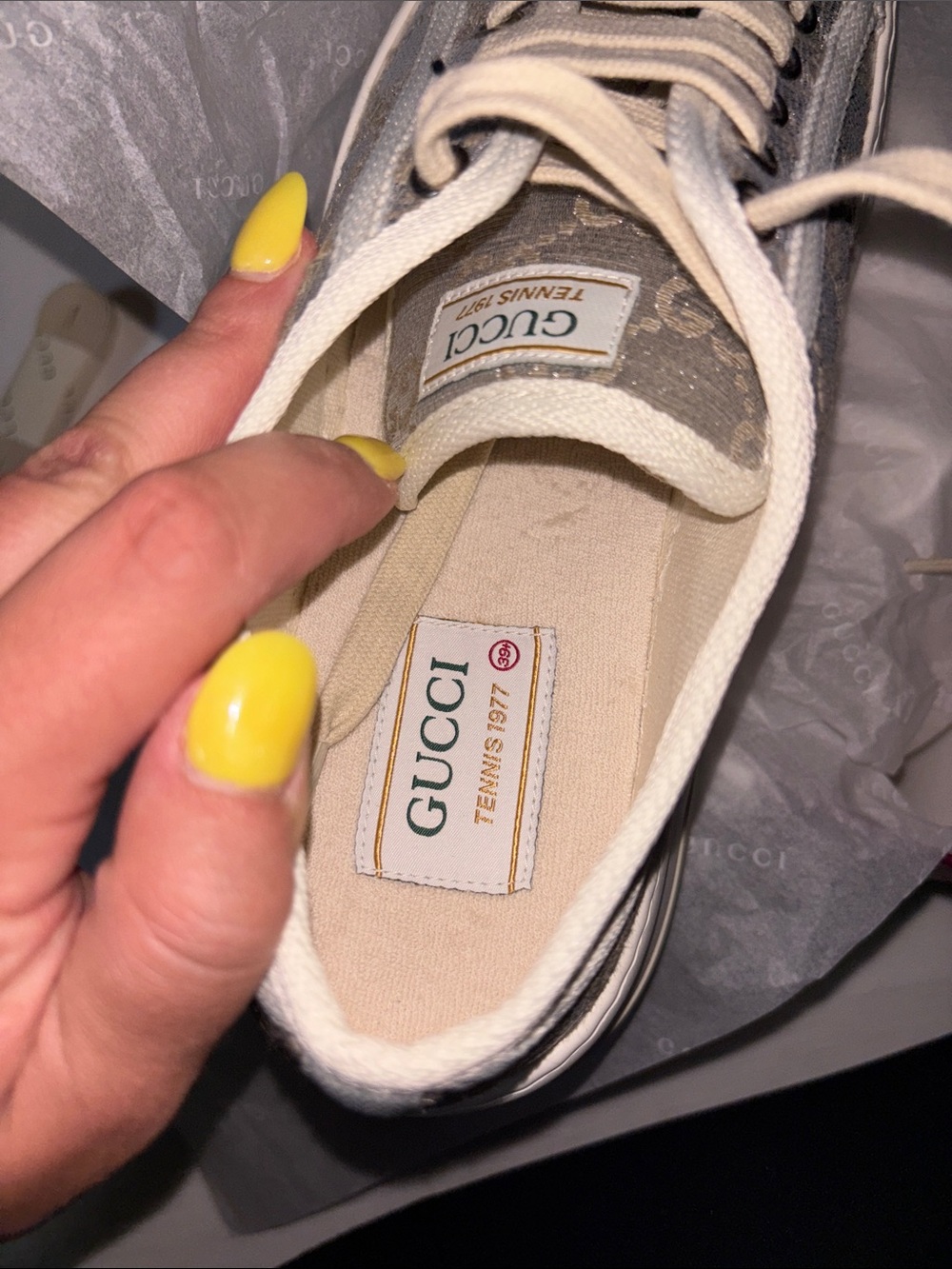 Gucci Tennis Treck Metallic Sneakers - Picture 7 of 7